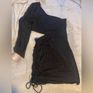 Black one sleeved party dress